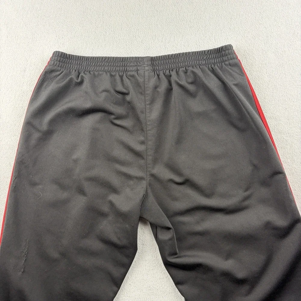 Vintage 2001 adidas 3 Stripe Track Pants Men's Medium Black Red Y2K Wide Leg